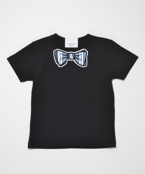 SUPERTHANKS（スーパーサンクス）の「●ヒョウ柄/ベーシック【キッズ】蝶ネクタイリボンワッペンクルーネックワンポイントTシャツ（Tシャツ/カットソー・キッズ・ブラック系その他3/ブラック系その他2/ホワイト系その他3/ホワイト系その他2/ブラック系その他/ホワイト系その他/ブラック×グレー/ホワイト系その他5/ブラック×ブルー/ブラック系その他5/ホワイト×ブラック/ホワイト×ブルー/ホワイト系その他4・100/110/120/130/140/150）」の9枚目の写真