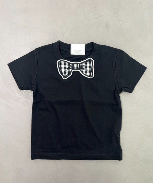 SUPERTHANKS（スーパーサンクス）の「●ヒョウ柄/ベーシック【キッズ】蝶ネクタイリボンワッペンクルーネックワンポイントTシャツ（Tシャツ/カットソー・キッズ・ブラック系その他3/ブラック系その他2/ホワイト系その他3/ホワイト系その他2/ブラック系その他/ホワイト系その他/ブラック×グレー/ホワイト系その他5/ブラック×ブルー/ブラック系その他5/ホワイト×ブラック/ホワイト×ブルー/ホワイト系その他4・100/110/120/130/140/150）」の13枚目の写真