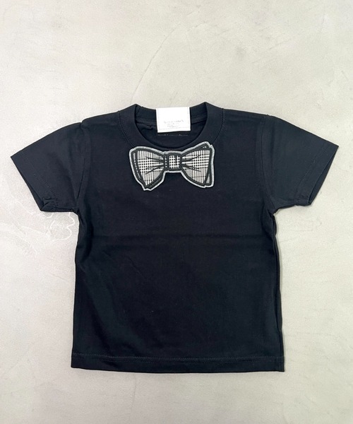 SUPERTHANKS（スーパーサンクス）の「●ヒョウ柄/ベーシック【キッズ】蝶ネクタイリボンワッペンクルーネックワンポイントTシャツ（Tシャツ/カットソー・キッズ・ブラック系その他3/ブラック系その他2/ホワイト系その他3/ホワイト系その他2/ブラック系その他/ホワイト系その他/ブラック×グレー/ホワイト系その他5/ブラック×ブルー/ブラック系その他5/ホワイト×ブラック/ホワイト×ブルー/ホワイト系その他4・100/110/120/130/140/150）」の8枚目の写真