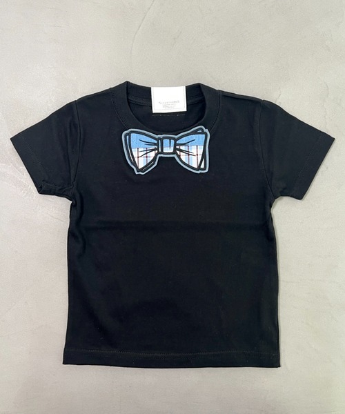 SUPERTHANKS（スーパーサンクス）の「●ヒョウ柄/ベーシック【キッズ】蝶ネクタイリボンワッペンクルーネックワンポイントTシャツ（Tシャツ/カットソー・キッズ・ブラック系その他3/ブラック系その他2/ホワイト系その他3/ホワイト系その他2/ブラック系その他/ホワイト系その他/ブラック×グレー/ホワイト系その他5/ブラック×ブルー/ブラック系その他5/ホワイト×ブラック/ホワイト×ブルー/ホワイト系その他4・100/110/120/130/140/150）」の20枚目の写真
