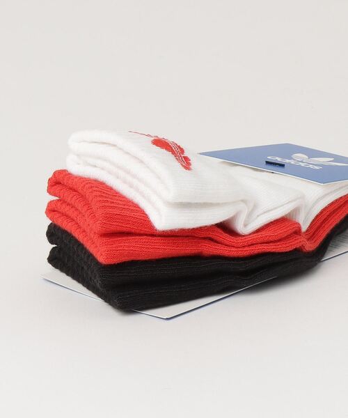 adidas（アディダス）の「ミッドカット アンクルソックス 3足組 / アディダスオリジナルス adidas Originals（ソックス/靴下・キッズ・ホワイト×ブルー/ホワイト×ピンク/ピンク系その他/ホワイト×ネイビー/ホワイト×ライム/ホワイト×ライトピンク/ホワイト系その他/ホワイト系その他2/ブルー/ホワイト/ピンク/ブルー系その他/グレー/ホワイト系その他3/カーキ/グリーン系その他・SMALL/kids-M/kids-S/kids-XS/kids-L/kids-XL/kids-XXL）」の22枚目の写真