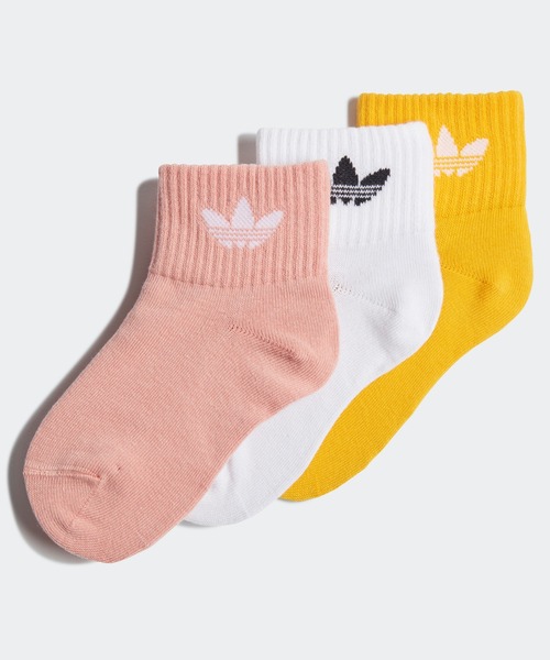 adidas（アディダス）の「ミッドカット アンクルソックス 3足組 / アディダスオリジナルス adidas Originals（ソックス/靴下・キッズ・ホワイト×ブルー/ホワイト×ピンク/ピンク系その他/ホワイト×ネイビー/ホワイト×ライム/ホワイト×ライトピンク/ホワイト系その他/ホワイト系その他2/ブルー/ホワイト/ピンク/ブルー系その他/グレー/ホワイト系その他3/カーキ/グリーン系その他・SMALL/kids-M/kids-S/kids-XS/kids-L/kids-XL/kids-XXL）」の16枚目の写真