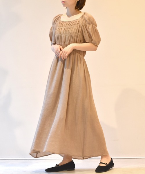 w closet（ダブルクローゼット）の「変わり織りシャーリング後ろリボン 