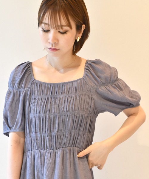 w closet（ダブルクローゼット）の「変わり織りシャーリング後ろリボン 