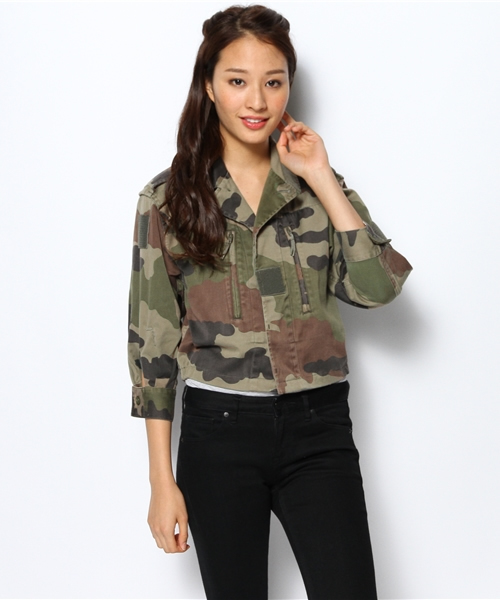 CIAOPANIC（チャオパニック）の「【Ciaopanic】F2ショートジャケット（ミリタリージャケット・レディース・カーキ/その他21・FREE）」の2枚目の写真