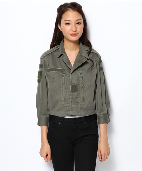 CIAOPANIC（チャオパニック）の「【Ciaopanic】F2ショートジャケット（ミリタリージャケット・レディース・カーキ/その他21・FREE）」の3枚目の写真