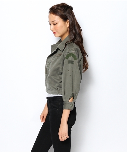 CIAOPANIC（チャオパニック）の「【Ciaopanic】F2ショートジャケット（ミリタリージャケット・レディース・カーキ/その他21・FREE）」の4枚目の写真