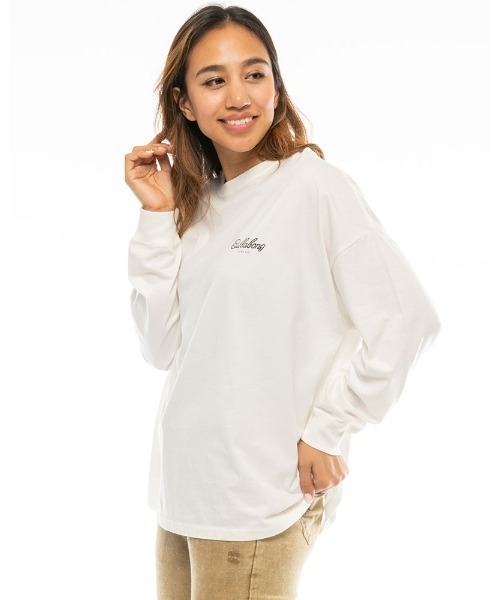 BILLABONG(ビラボン)の「BILLABONG レディース L/S TEE ルーズロンT【2020年秋冬モデル】/ビラボン 長袖 ロンT バックプリント(Tシャツ/カットソー・レディース・ブラック/オフホワイト/ピンク/ベージュ・MEDIUM/LARGE)」の6枚目の写真
