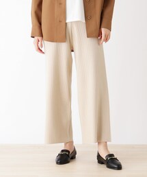 DRESKIP | 【M-L/洗濯機で洗えて毛玉になりにくい/抗菌防臭/吸湿発熱】リブニットワイドパンツ(その他パンツ)