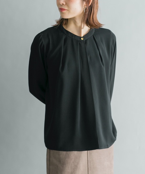 prose verse（プロズヴェール）の「フロントボタンタックブラウス（シャツ/ブラウス・レディース・ブラック/ベージュ/ピンク/ブルー・ﾌﾘ-）」の22枚目の写真