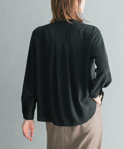 prose verse（プロズヴェール）の「フロントボタンタックブラウス（シャツ/ブラウス・レディース・ブラック/ベージュ/ピンク/ブルー・ﾌﾘ-）」の20枚目の写真