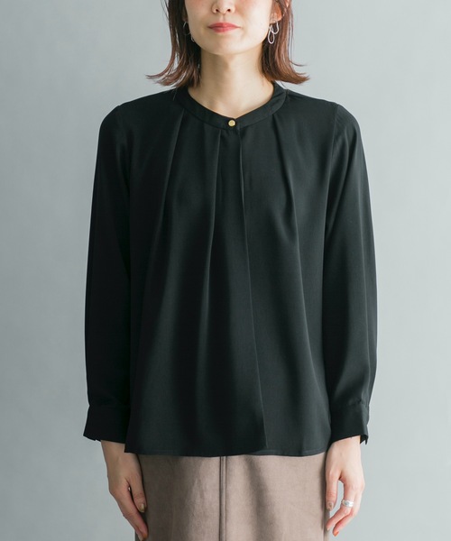 prose verse（プロズヴェール）の「フロントボタンタックブラウス（シャツ/ブラウス・レディース・ブラック/ベージュ/ピンク/ブルー・ﾌﾘ-）」の14枚目の写真