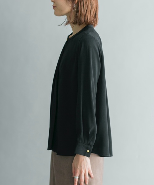 prose verse（プロズヴェール）の「フロントボタンタックブラウス（シャツ/ブラウス・レディース・ブラック/ベージュ/ピンク/ブルー・ﾌﾘ-）」の13枚目の写真