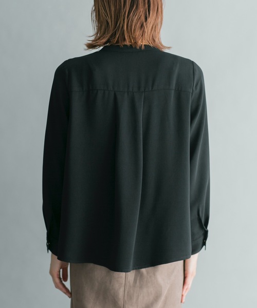 prose verse（プロズヴェール）の「フロントボタンタックブラウス（シャツ/ブラウス・レディース・ブラック/ベージュ/ピンク/ブルー・ﾌﾘ-）」の12枚目の写真