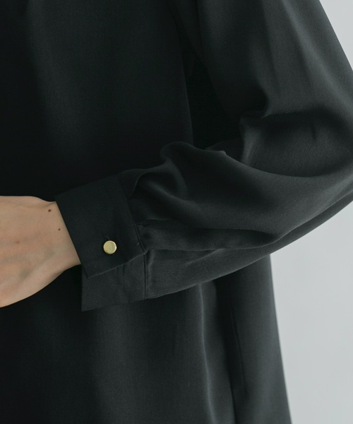 prose verse（プロズヴェール）の「フロントボタンタックブラウス（シャツ/ブラウス・レディース・ブラック/ベージュ/ピンク/ブルー・ﾌﾘ-）」の9枚目の写真