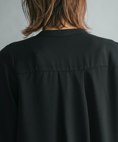 prose verse（プロズヴェール）の「フロントボタンタックブラウス（シャツ/ブラウス・レディース・ブラック/ベージュ/ピンク/ブルー・ﾌﾘ-）」の7枚目の写真