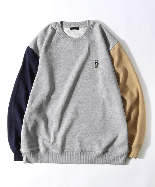 クマ グレー スウェット ZIP FIVE（ジップファイブ）の「クマちゃん刺繍 スウェット