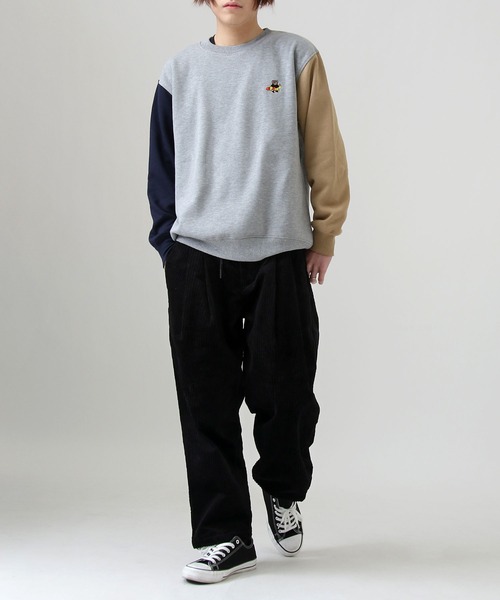 クマ グレー スウェット ZIP FIVE（ジップファイブ）の「クマちゃん刺繍 スウェット