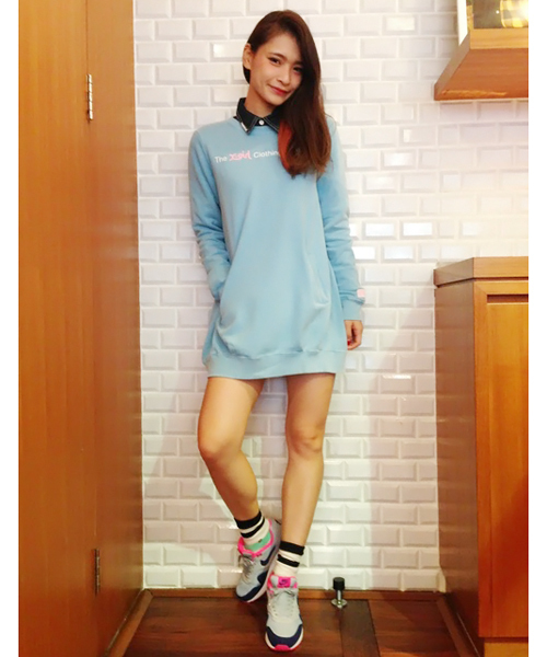 X-girl(エックスガール)の「WASHED SWEAT DRESS(ワンピース・レディース・ブラック/アッシュ/グリーン/ライトブルー・2/1)」の1枚目の写真