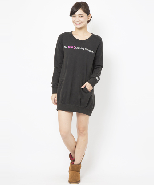 X-girl(エックスガール)の「WASHED SWEAT DRESS(ワンピース・レディース・ブラック/アッシュ/グリーン/ライトブルー・2/1)」の12枚目の写真