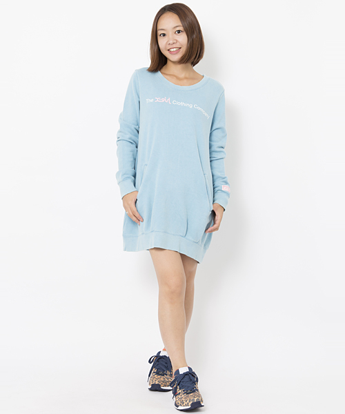 X-girl(エックスガール)の「WASHED SWEAT DRESS(ワンピース・レディース・ブラック/アッシュ/グリーン/ライトブルー・2/1)」の13枚目の写真