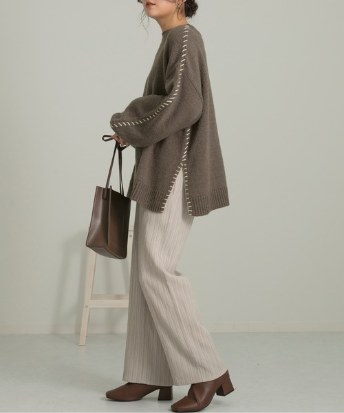 Ambre Neige(アンブルネージュ)の「ステッチデザインニット/【WEB/EC限定商品】(ニット/セーター・レディース・アイボリー/ラベンダー/ブラウン系その他・FREE)」の17枚目の写真