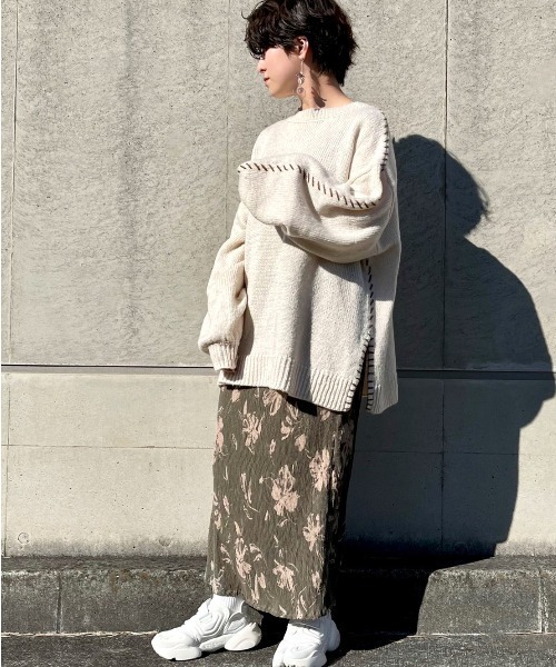 Ambre Neige(アンブルネージュ)の「ステッチデザインニット/【WEB/EC限定商品】(ニット/セーター・レディース・アイボリー/ラベンダー/ブラウン系その他・FREE)」の22枚目の写真