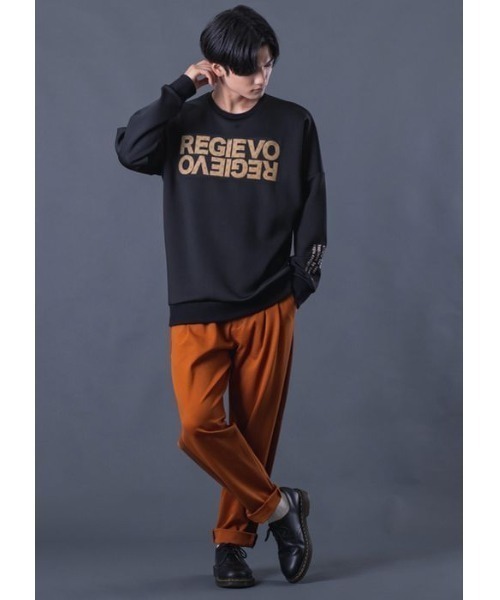 REGIEVO(レジエボ)の「REGIEVO ロゴプリントビッグシルエットトレーナー(スウェット・メンズ・ブラック/オフホワイト・M/L/XL)」の10枚目の写真