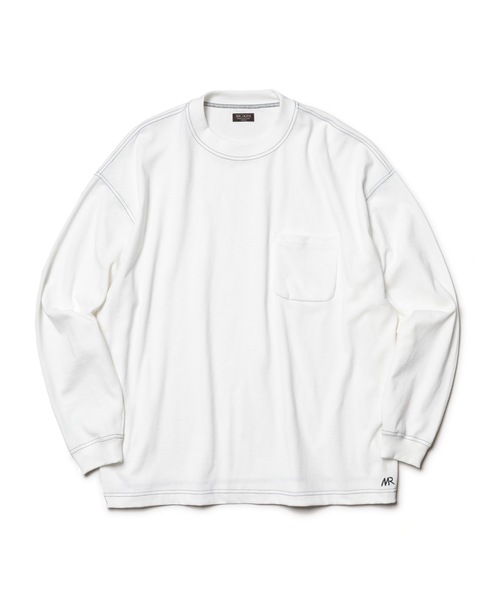 MR.OLIVE(ミスターオリーブ)の「12/1 エメラルド ヘビー天竺 / ボックスシルエット クルーネック ロンT(Tシャツ/カットソー・メンズ・オフホワイト/ブラック/チャコールグレー・SMALL/MEDIUM/LARGE)」の4枚目の写真