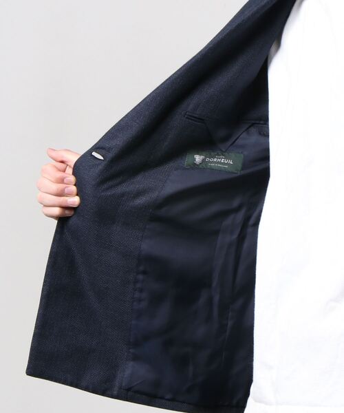 DORMEUIL × SHIPS 紺ブレ ダブル ブレザー 四者混 金ボタン DORMEUIL × SHIPS 紺ブレ ダブル ブレザー 四者混 金ボタン