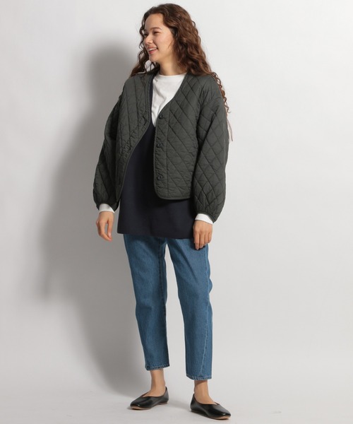 niko and...(ニコアンド)の「ライナーキルティングカーディガン(カーディガン/ボレロ・レディース・チャコール/オリーブ/ラベンダー・MEDIUM/LARGE)」の4枚目の写真