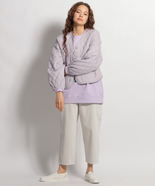 niko and...(ニコアンド)の「ライナーキルティングカーディガン(カーディガン/ボレロ・レディース・チャコール/オリーブ/ラベンダー・MEDIUM/LARGE)」の6枚目の写真