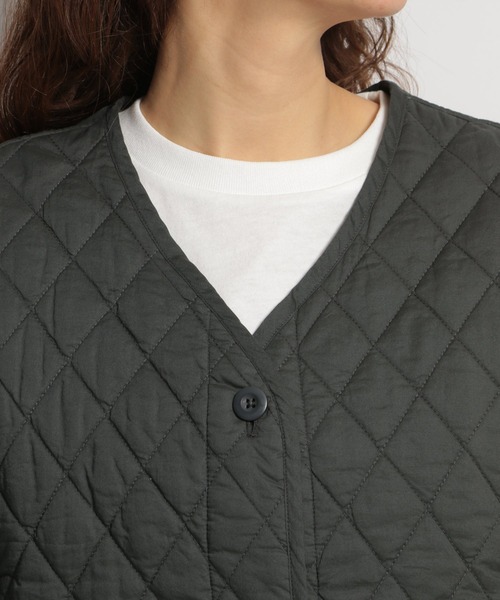 niko and...(ニコアンド)の「ライナーキルティングカーディガン(カーディガン/ボレロ・レディース・チャコール/オリーブ/ラベンダー・MEDIUM/LARGE)」の10枚目の写真