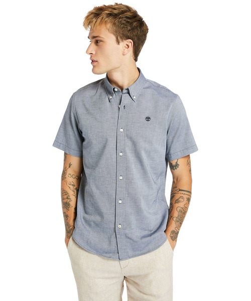 Timberland（ティンバーランド）の「メンズ 半袖 ゲイル リバー オックスフォード シャツ（シャツ/ブラウス・メンズ・ブルー/ダークブルー/ホワイト・MEDIUM/LARGE/X-LARGE/SMALL/X-SMALL/XX-LARGE）」の3枚目の写真