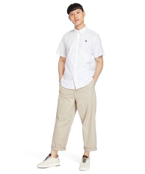 Timberland（ティンバーランド）の「メンズ 半袖 ゲイル リバー オックスフォード シャツ（シャツ/ブラウス・メンズ・ブルー/ダークブルー/ホワイト・MEDIUM/LARGE/X-LARGE/SMALL/X-SMALL/XX-LARGE）」の7枚目の写真