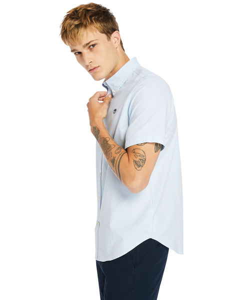 Timberland（ティンバーランド）の「メンズ 半袖 ゲイル リバー オックスフォード シャツ（シャツ/ブラウス・メンズ・ブルー/ダークブルー/ホワイト・MEDIUM/LARGE/X-LARGE/SMALL/X-SMALL/XX-LARGE）」の12枚目の写真