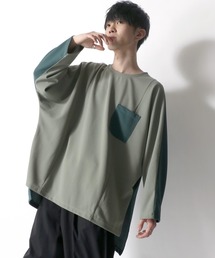 SITRY | bi color Long length Pullover/バイカラー ロングレングス プルオーバー/ロンＴ(Tシャツ/カットソー)