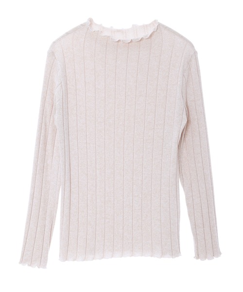 fifth(フィフス)の「ワイドリブメローパイピングトップス(Tシャツ/カットソー・レディース・ブラック/ベージュ/ブラウン・MEDIUM)」の12枚目の写真