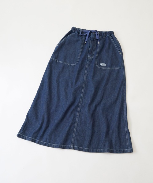 CUBE SUGAR（キューブシュガー）の「綿麻 テンセルデニム イージー ベーカースカート（デニムスカート・レディース・ライトブルー/インディゴブルー・M）」の17枚目の写真