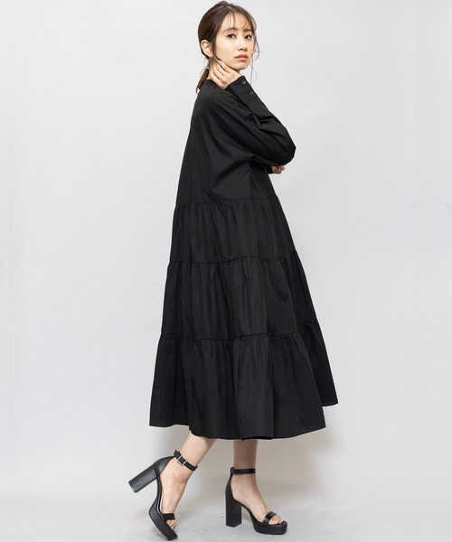 mili an deni（ミリアンデニ）の「タキシードシャツワンピース（シャツワンピース・レディース・ホワイト/ブラック/ネイビー/アッシュグレー/チェリーピンク/スミクロ/ダークネイビー/ダークグレー/キャメル・M/L/LL）」の21枚目の写真