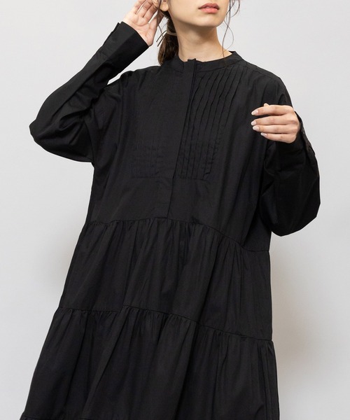 mili an deni（ミリアンデニ）の「タキシードシャツワンピース（シャツワンピース・レディース・ホワイト/ブラック/ネイビー/アッシュグレー/チェリーピンク/スミクロ/ダークネイビー/ダークグレー/キャメル・M/L/LL）」の12枚目の写真