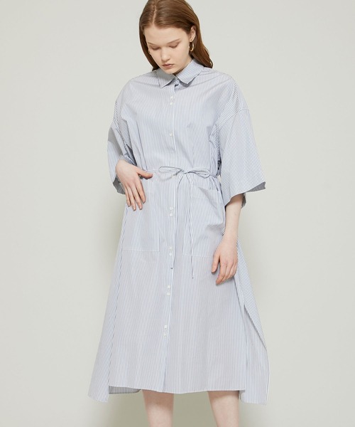 RITO（リト）の「コットンブロードシャツドレス 0771RTS717A（ワンピース・レディース・ホワイト/グレー・36）」の2枚目の写真