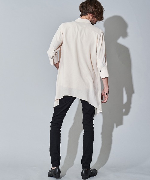 NO ID.(ノーアイディ)の「ms4643- ドライタッチストレッチロングSH シャツ(シャツ/ブラウス・メンズ・アイボリー/ベージュ/ブラック・2/1)」の20枚目の写真