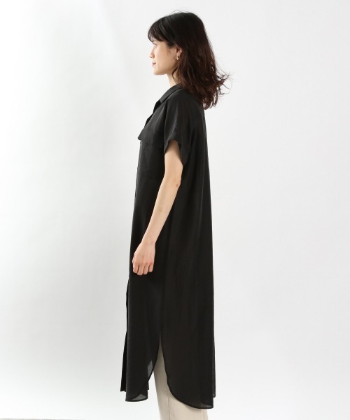 LOWRYS FARM（ローリーズファーム）の「シアーカイキンシャツワンピースＳＳ　943178（ワンピース・レディース・ブラック/グリーン/アイボリー/グレー・FREE）」の11枚目の写真