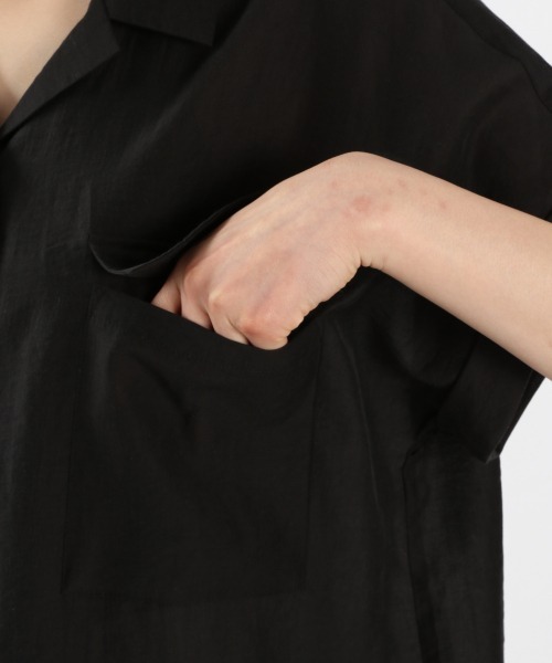 LOWRYS FARM（ローリーズファーム）の「シアーカイキンシャツワンピースＳＳ　943178（ワンピース・レディース・ブラック/グリーン/アイボリー/グレー・FREE）」の14枚目の写真