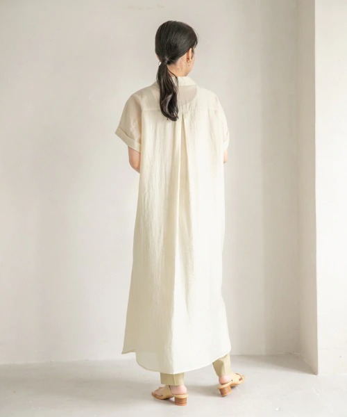 LOWRYS FARM（ローリーズファーム）の「シアーカイキンシャツワンピースＳＳ　943178（ワンピース・レディース・ブラック/グリーン/アイボリー/グレー・FREE）」の19枚目の写真