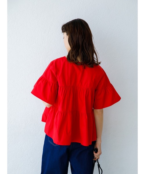 koe（コエ）の「ティアード半袖ブラウス＊（シャツ/ブラウス・レディース・チャコールグレー/レッド/ブルー・FREE）」の13枚目の写真