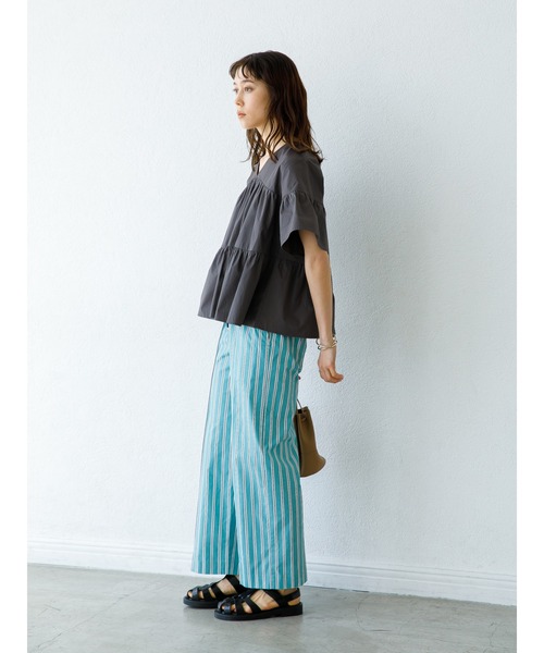 koe（コエ）の「ティアード半袖ブラウス＊（シャツ/ブラウス・レディース・チャコールグレー/レッド/ブルー・FREE）」の20枚目の写真