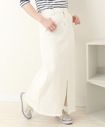 n'ee-ne | デニム　トラぺーズスカート(デニムスカート)