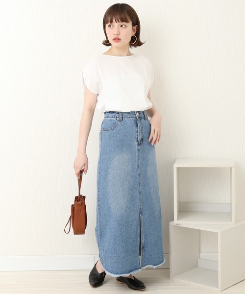 n'ee-ne（ネーネ）の「デニム　トラぺーズスカート（デニムスカート・レディース・ブルー/グレー/ホワイト・FREE）」の18枚目の写真